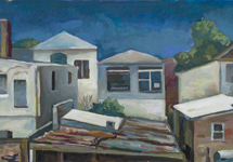 Artist Terry Matassoni - Paintings - North Melbourne view from a friend's house (2021)