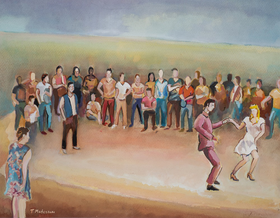 Terry Matassoni - Works on paper - The dance group